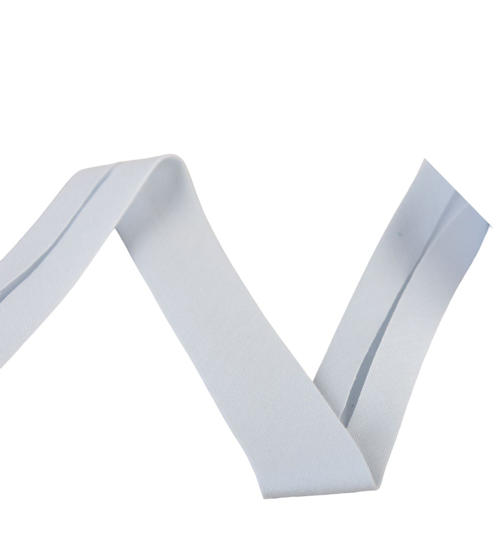 Reel bias organic fabric gots 25m light blue 20mm