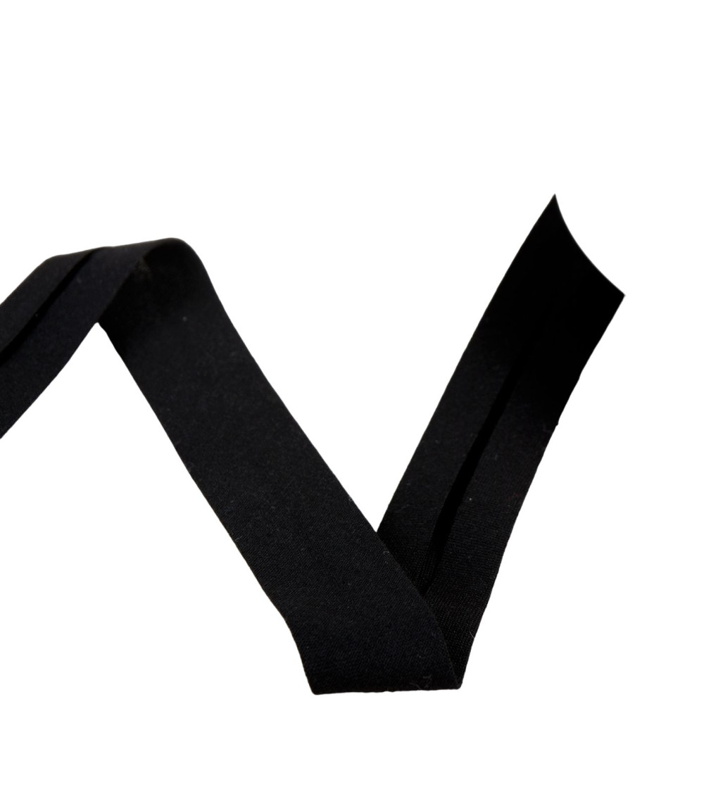 Organic bias tape reel gots fabric 25m black 20mm