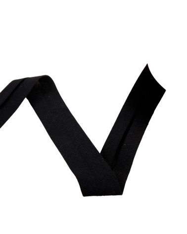 Organic bias tape reel gots fabric 25m black 20mm