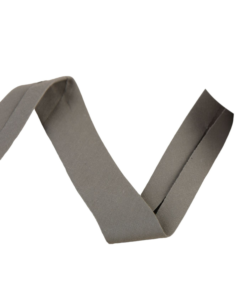 Reel bias organic fabric gots 25m gray black 20mm