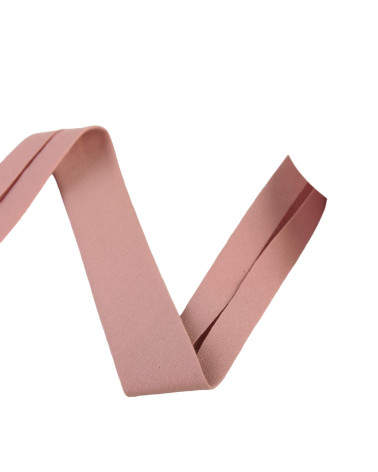 Bobine biais organic tissu gots 25m vieux rose 20mm