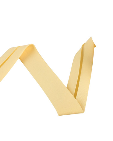 Bobine biais organic tissu gots 25m jaune paille 20mm