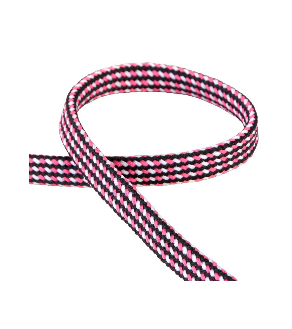 Bobine tresse chinée 25m framboise 