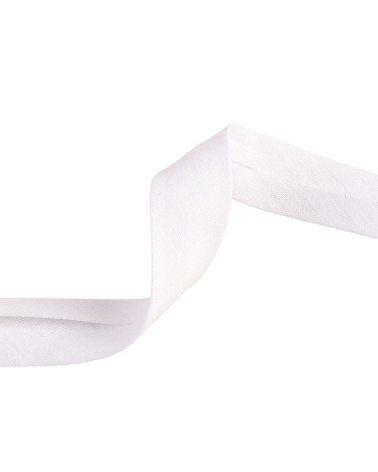 20m spool of double gauze bias binding, white, 27mm
