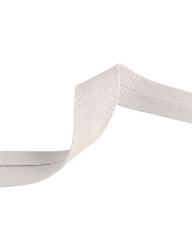 20m reel of double gauze bias binding, light grey, 27mm