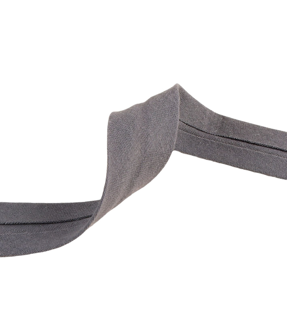 20m reel double gauze bias tape Gray Black 27mm