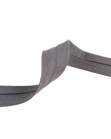 Bobine 20m biais double gaze Gris Noir 27mm
