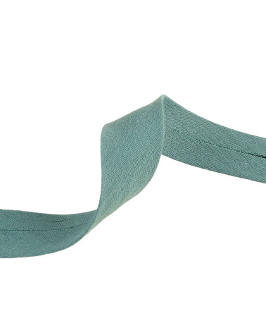 Spool of 20m double gauze bias binding, light khaki green, 27mm