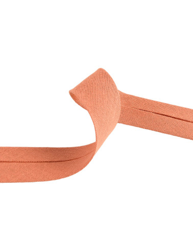 Bobine 20m biais double gaze Vieux Rose 27mm