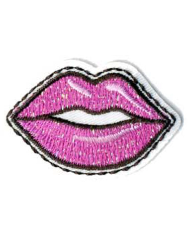 Set mit 3 rosa Lippen-Aufnähern zum Aufbügeln