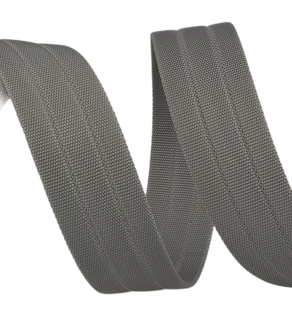 10m reel of medium grey grosgrain strap 30mm