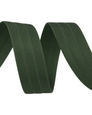 Bobina da 10 m di tracolla in gros grain Verde Bottiglia da 30 mm