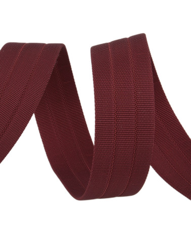 Bobina de 10m de correa de grosgrain rojo burdeos de 30mm