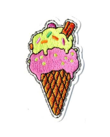 Set di 3 toppe termoadesive buon gelato 6x3 cm