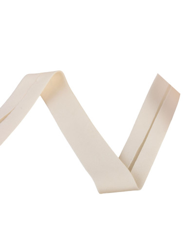 Biais organic tissu gots 20mm ecru au mètre fabriqué en France