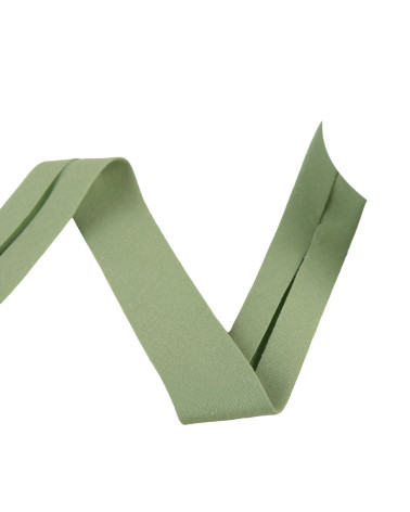 Organic bias fabric gots 20mm khaki per meter made in France