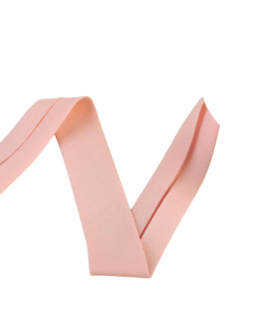 Tela orgánica al bies de 20 mm fucsia por metro fabricada en Francia