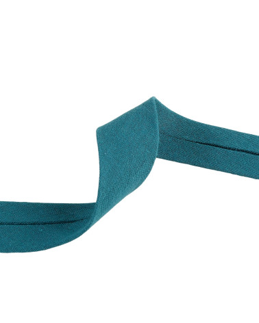 27 mm dickes, entenblaues Doppelgaze-Schrägband pro Meter, hergestellt in Frankreich
