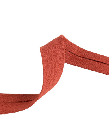 Double gauze bias binding 27mm rust per meter made in France