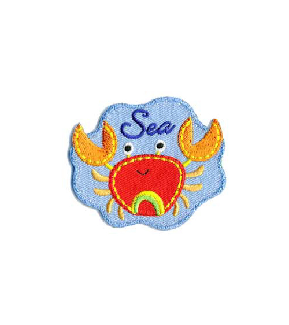 Set di 3 toppe termoadesive granchio marino 5x4,5 cm