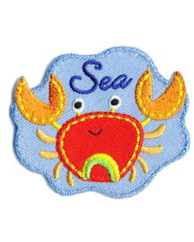 Set di 3 toppe termoadesive granchio marino 5x4,5 cm