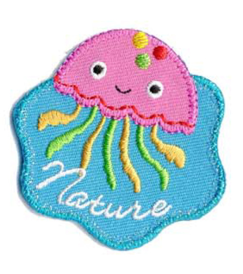 Set of 3 jellyfish Nature iron-on patches 5x4.5cm
