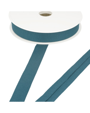 Stretch jersey bias 20mm duck blue per meter