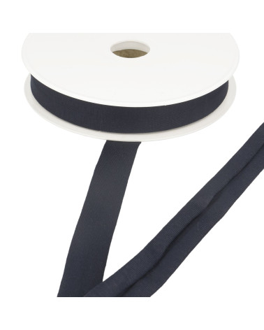 Sbieco in jersey elasticizzato blu scuro da 20 mm al metro