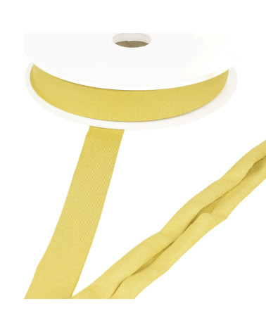 Sbieco in jersey elasticizzato da 20 mm senape al metro