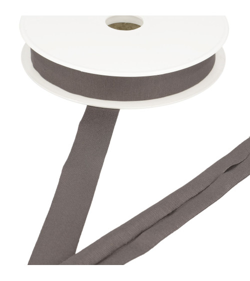 Stretch jersey bias 20mm dark brown per meter