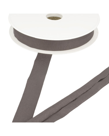 Sbieco jersey elasticizzato 20 mm marrone scuro al metro