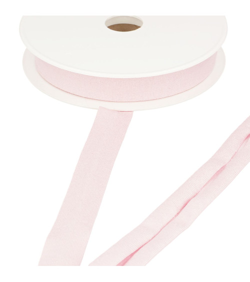 Biais jersey extensible 20mm rose clair au mètre