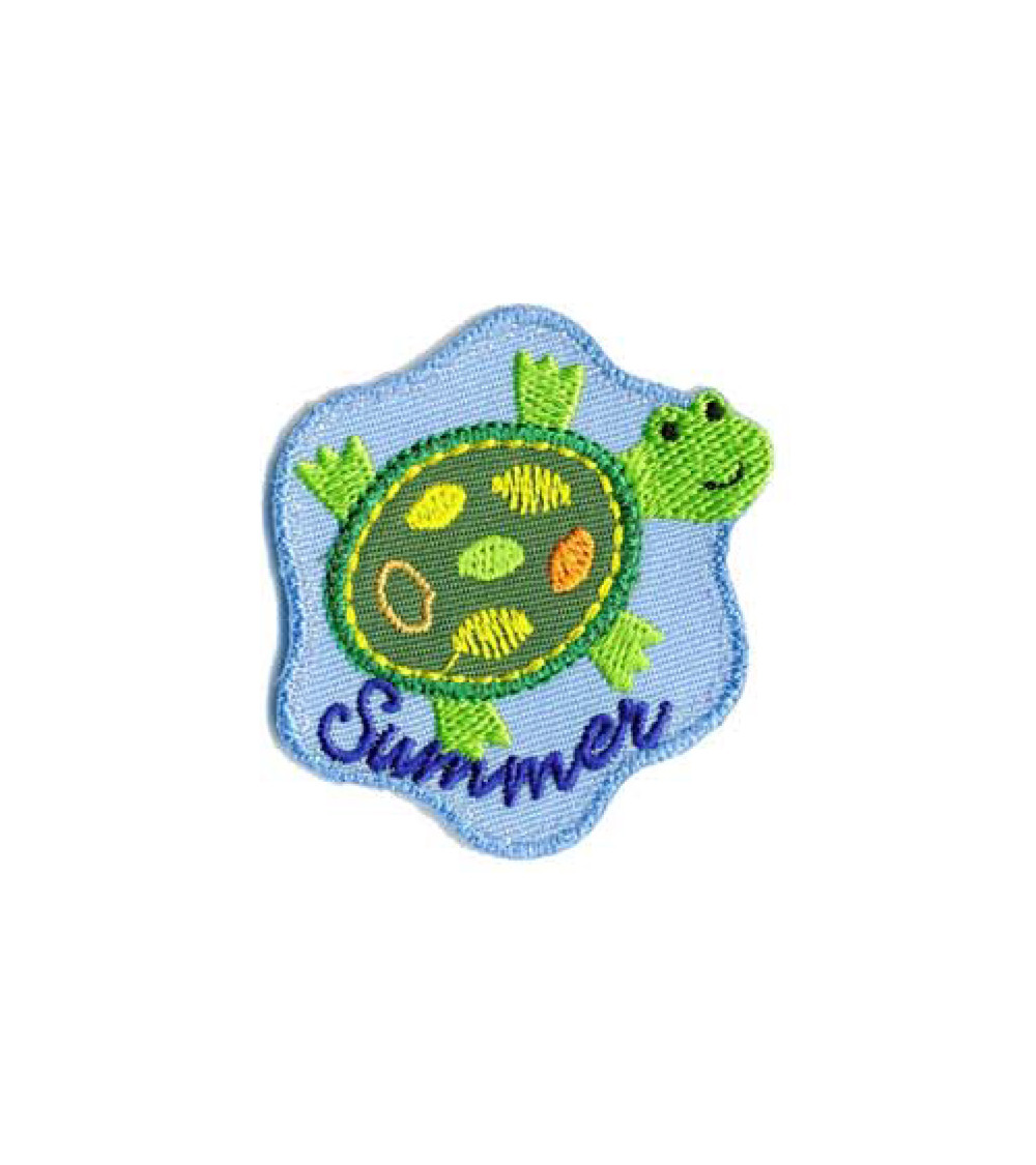 Set of 3 Summer turtle iron-on patches 5x4.5cm