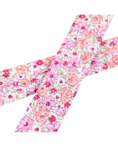 25m spool of red flower bias binding 20mm