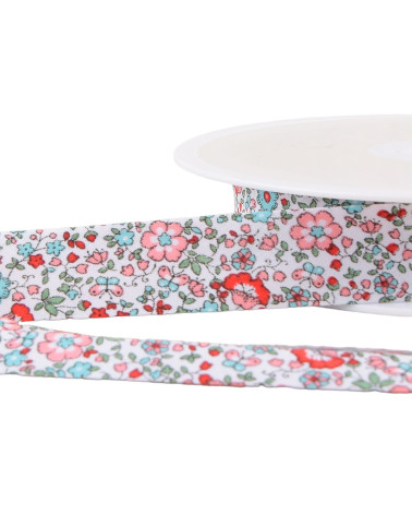 25m spool of Steel Blue flower bias binding 20mm