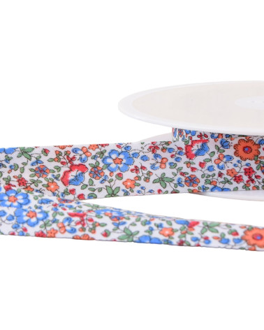 Bobina da 25 m di fiori in sbieco Roy Blue 20 mm