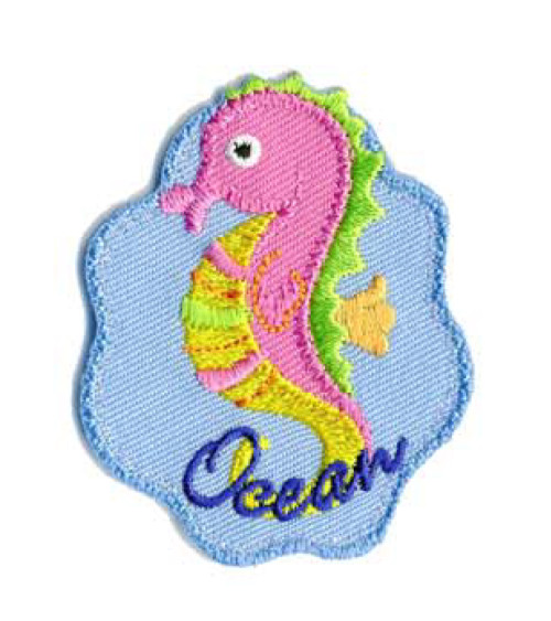 Set of 3 seahorse ocean iron-on patches 5x4.5cm