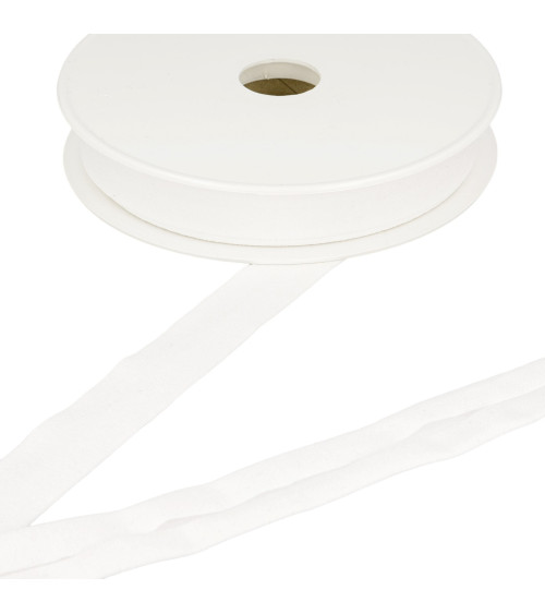 20m spool of white stretch jersey bias tape 20mm