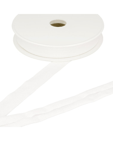 20m spool of white stretch jersey bias tape 20mm
