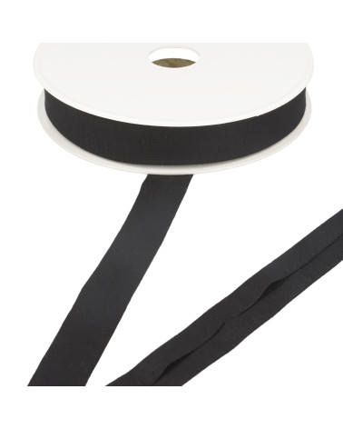 20m spool of stretch jersey bias binding, black, 20mm