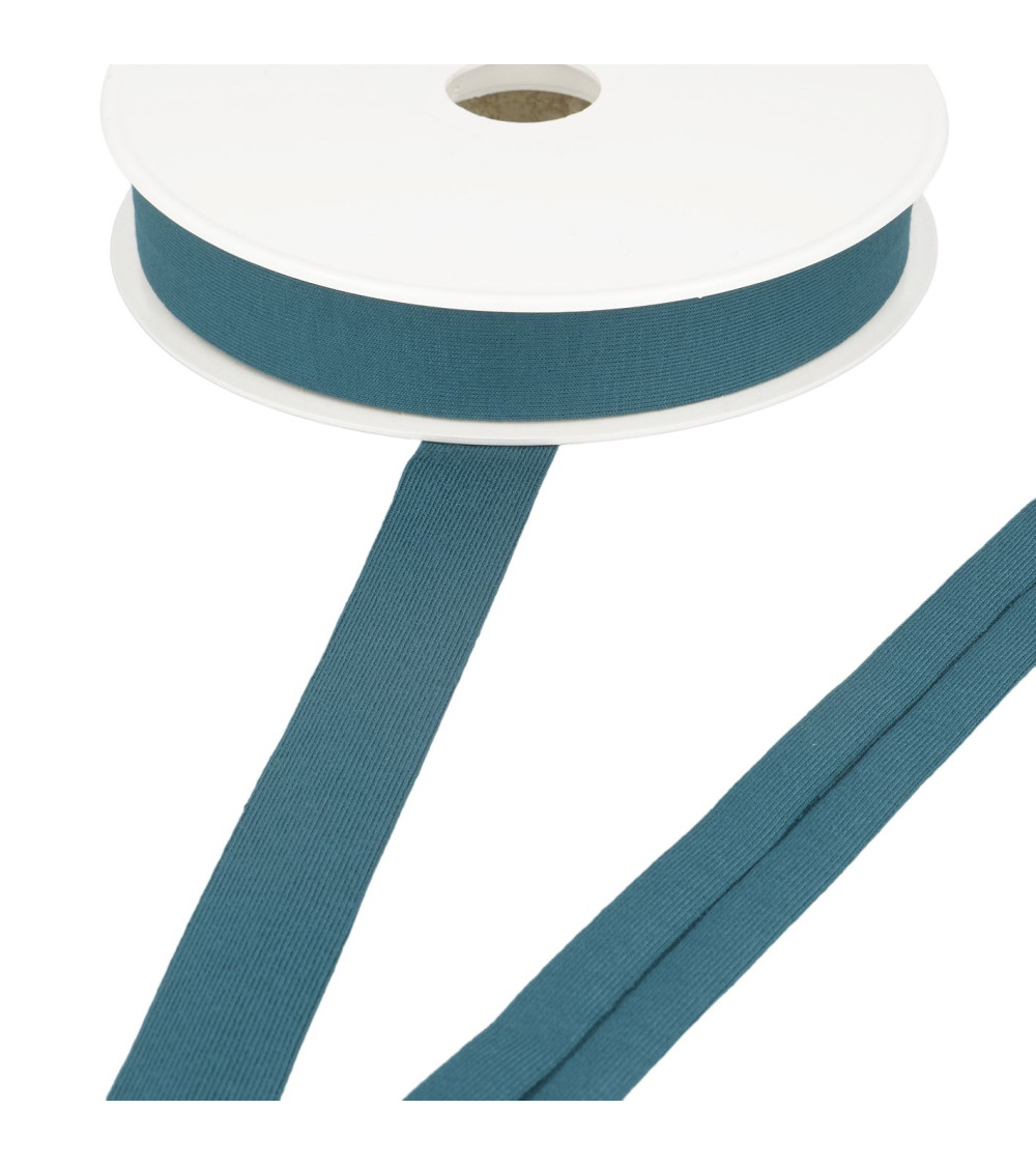 20m reel stretch jersey bias tape Duck blue 20mm
