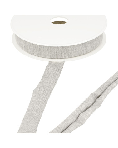 20m spool of stretchy jersey bias tape Mouse gray 20mm