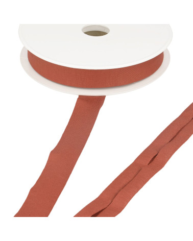 20m spool of stretch jersey bias binding Rust 20mm