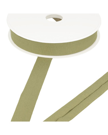 20m spool of stretch jersey bias tape khaki 20mm