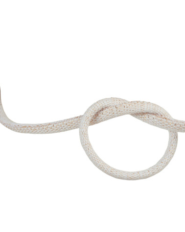 25 m Spule aus geflochtener Kordel in Weiß/Gold-Metallic, 6 mm