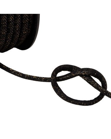 25m spool of black/gold metallic braided cord 6mm