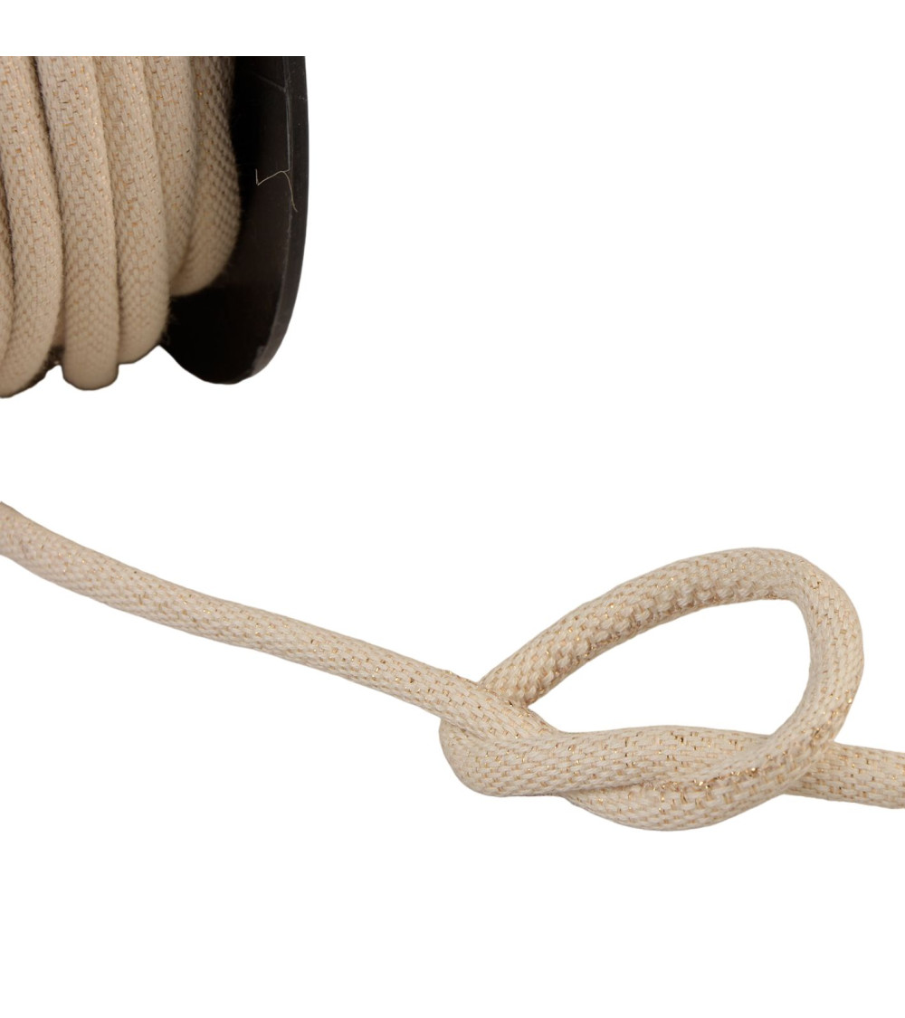 Bobine 25m cordon tresse métallisé beige/or 6mm