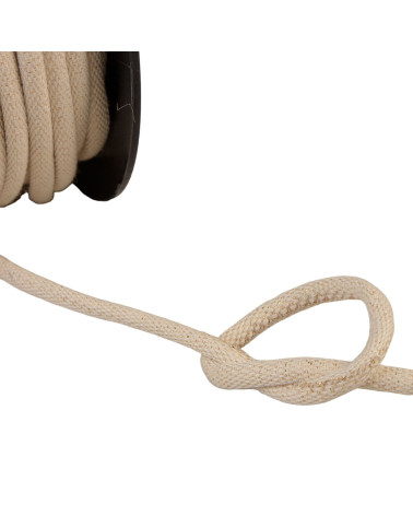 25-m-Spule aus geflochtener Metallschnur in Beige/Gold, 6 mm