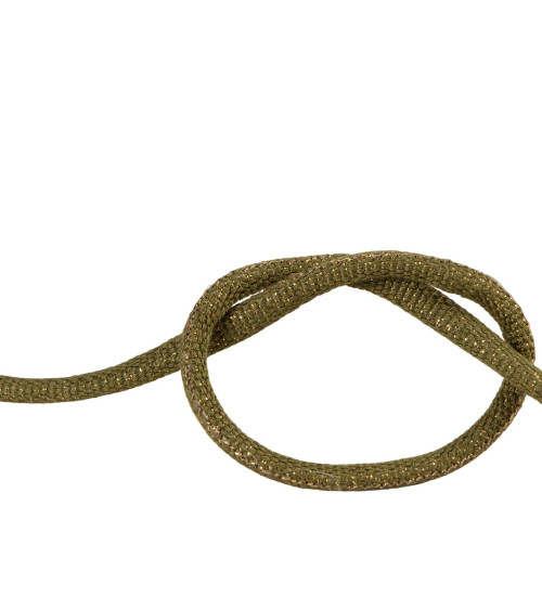25m spool of metallic braided cord khaki green/gold 6mm