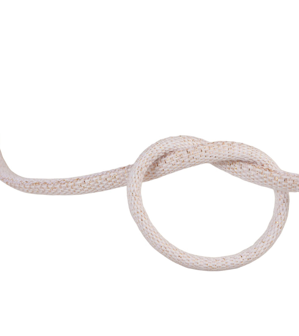 25m spool of pink/gold metallic braided cord 6mm